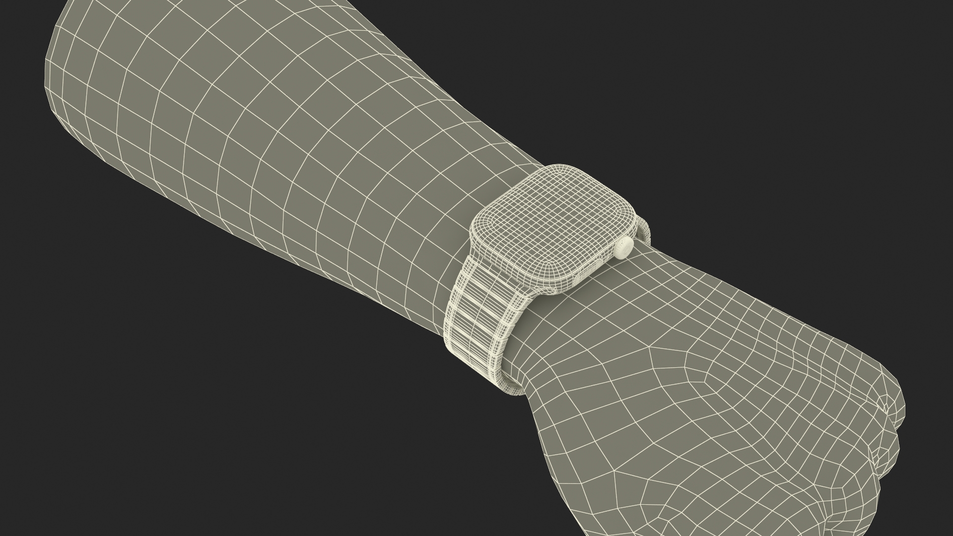 3D model Apple Smartwatch Series 10 Slate Titanium on Wrist Hand