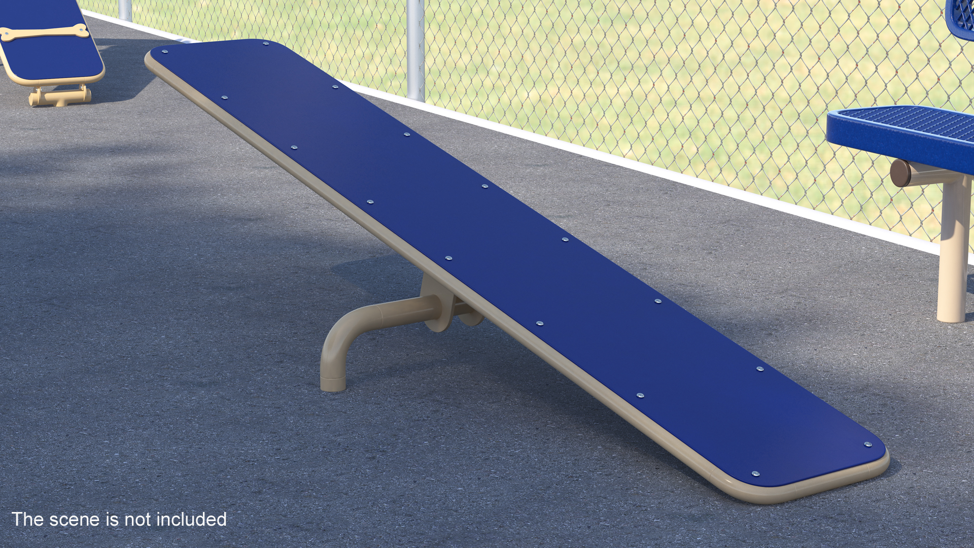 3D Teeter Totter for Dog Park Blue