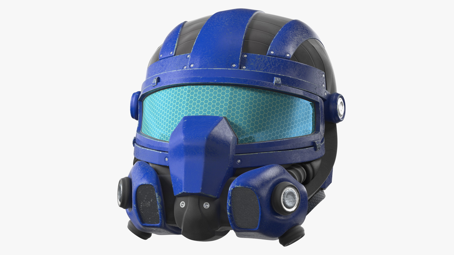 SciFi Helmet Blue 3D