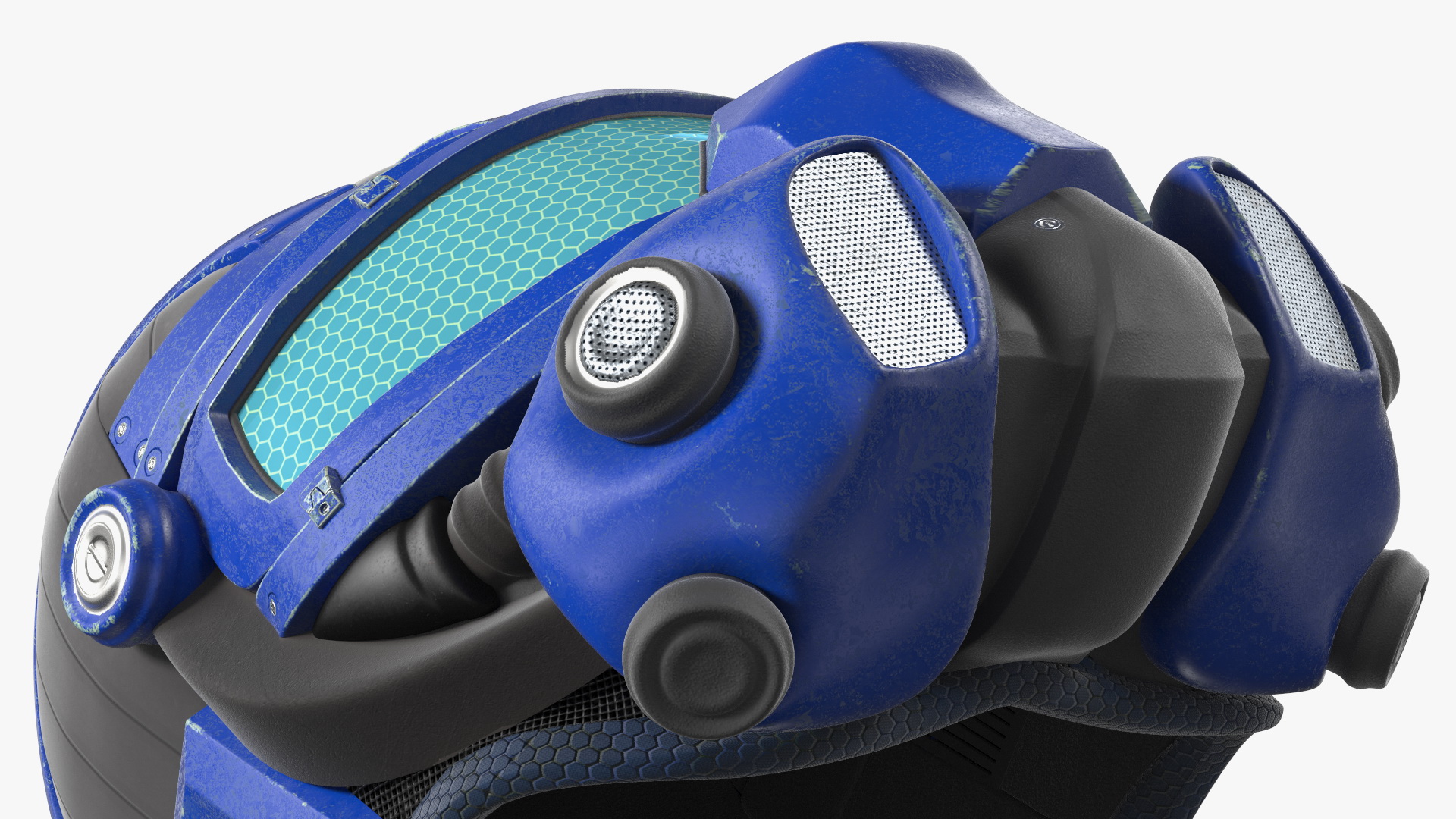 SciFi Helmet Blue 3D