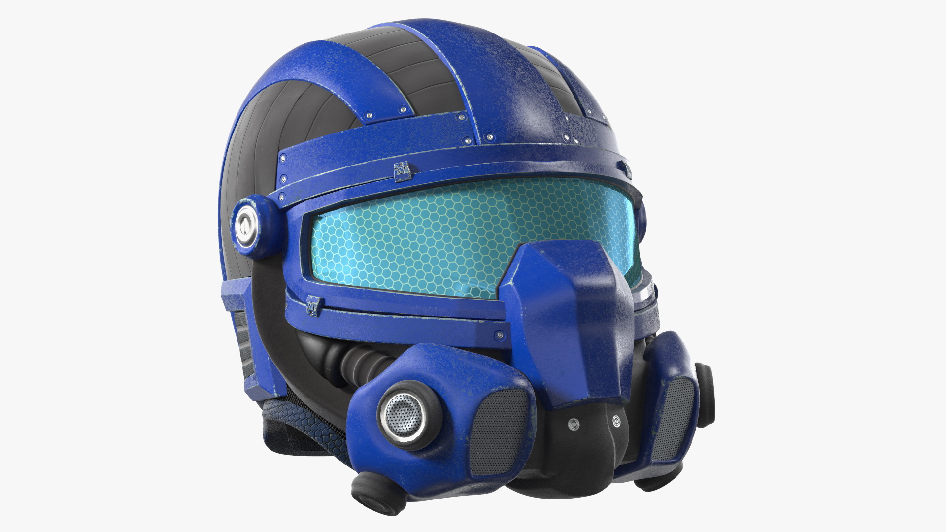 SciFi Helmet Blue 3D