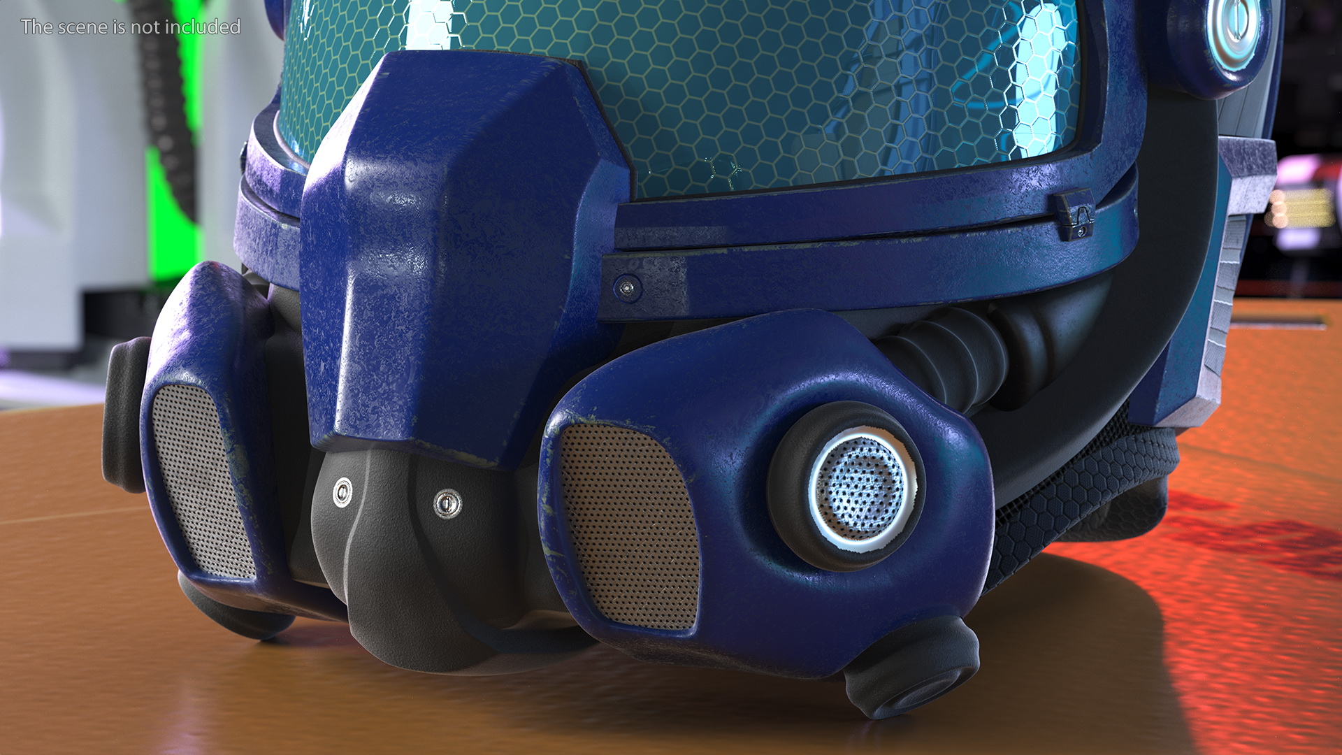 SciFi Helmet Blue 3D