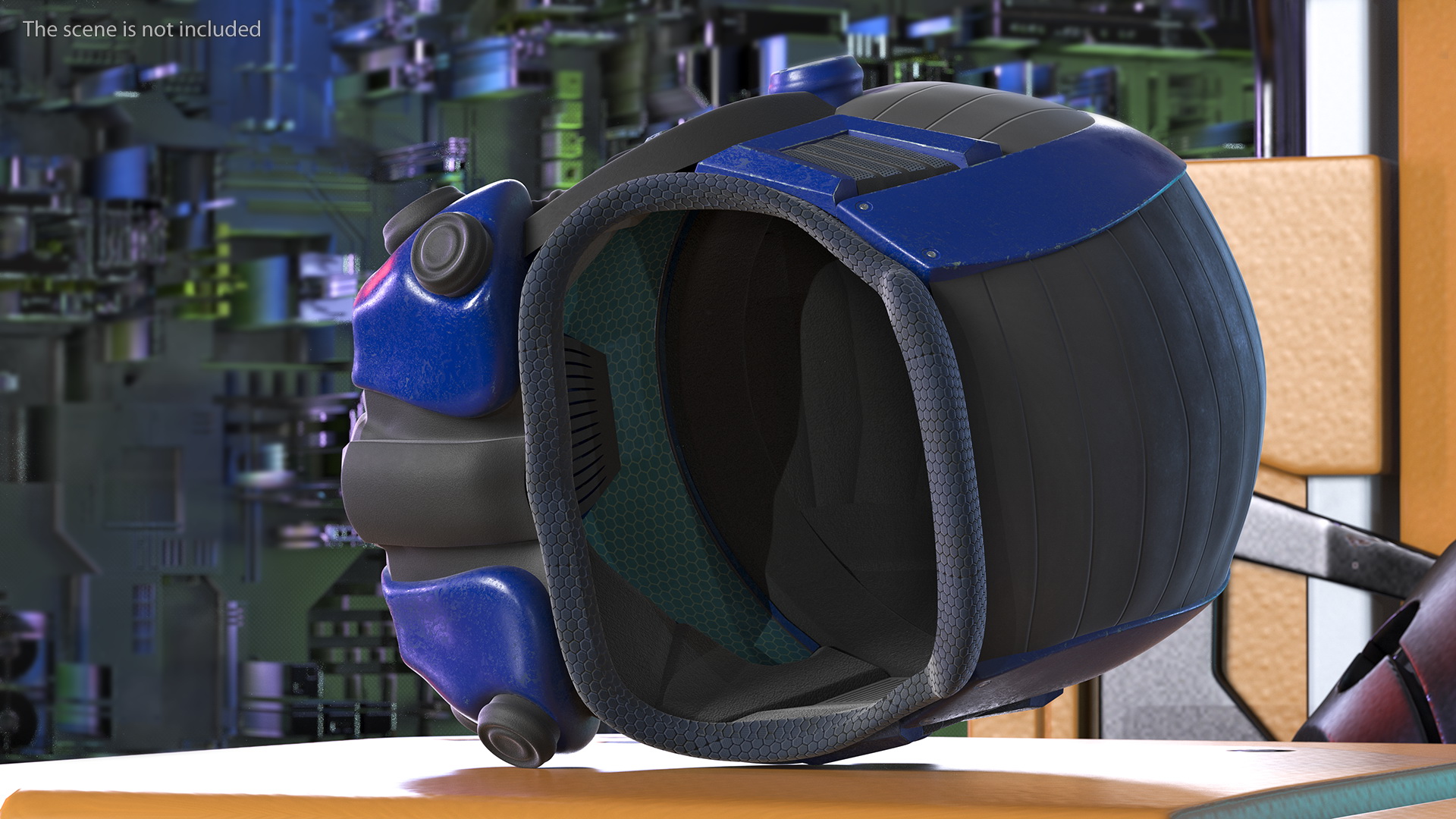 SciFi Helmet Blue 3D
