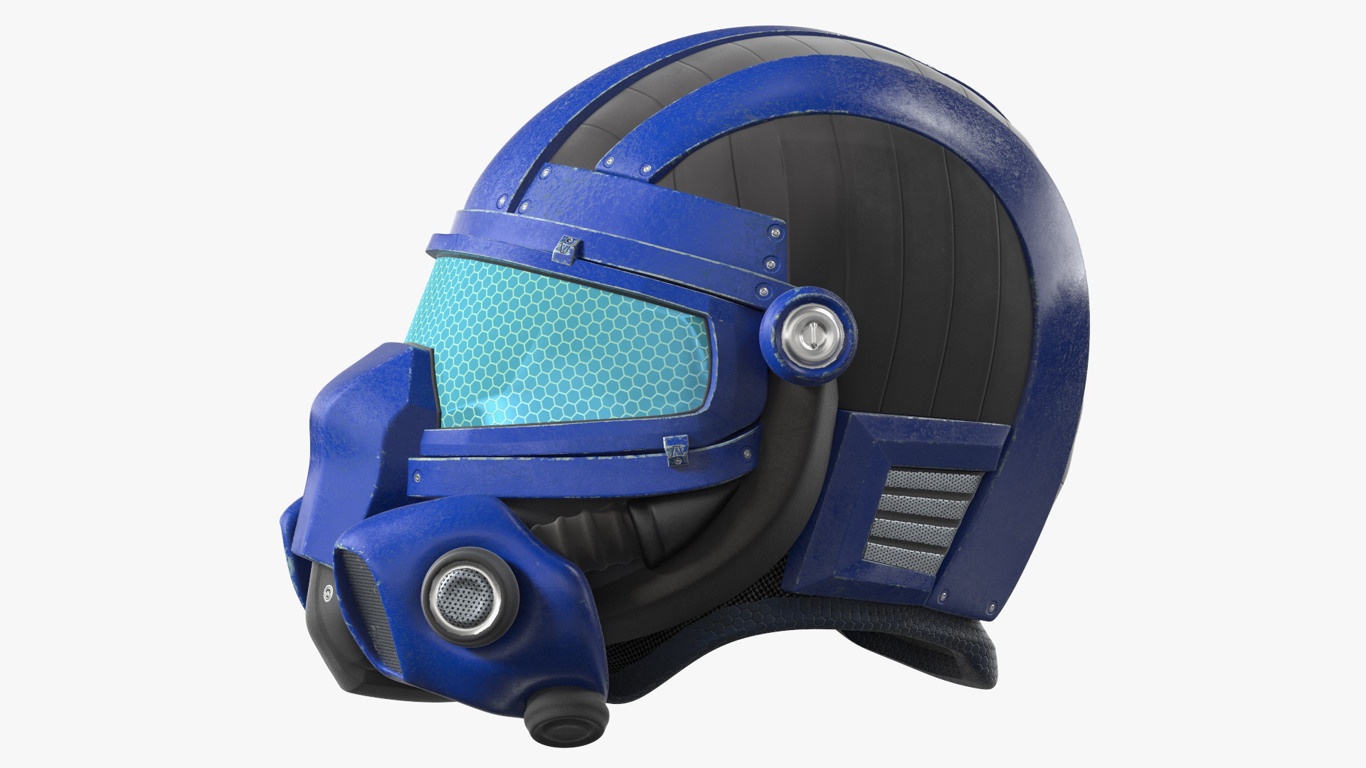 SciFi Helmet Blue 3D