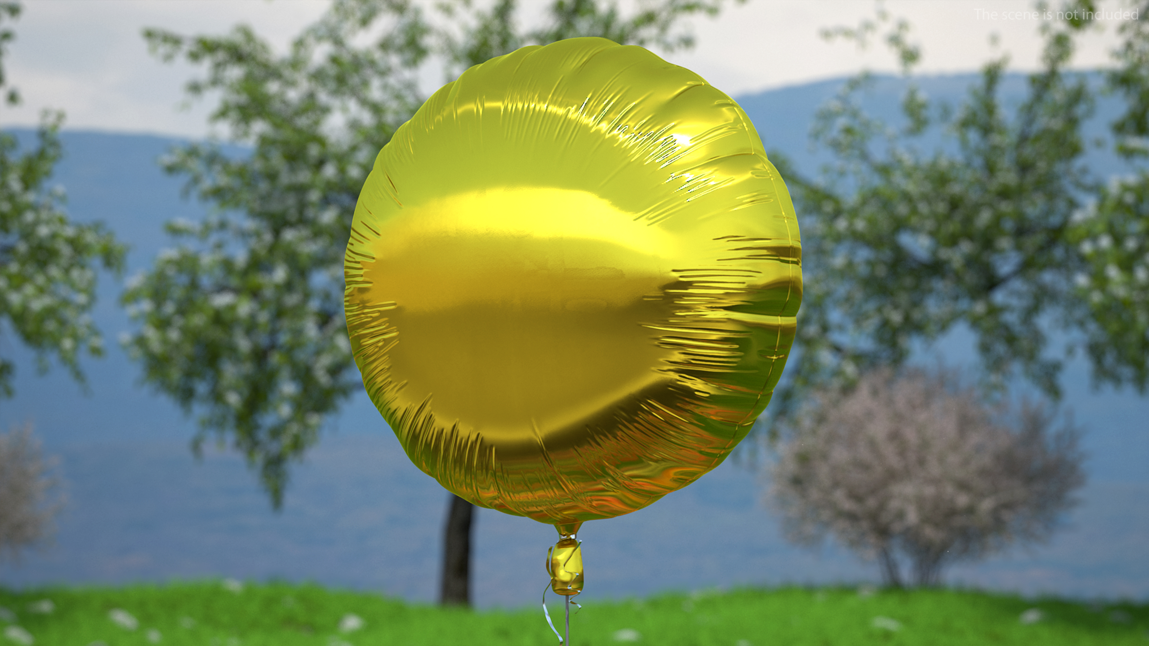 3D Round Foil Balloon Gold model