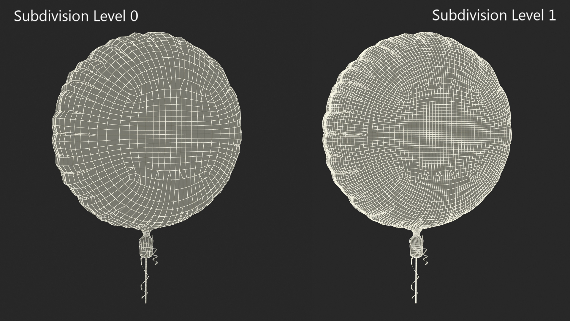 3D Round Foil Balloon Gold model