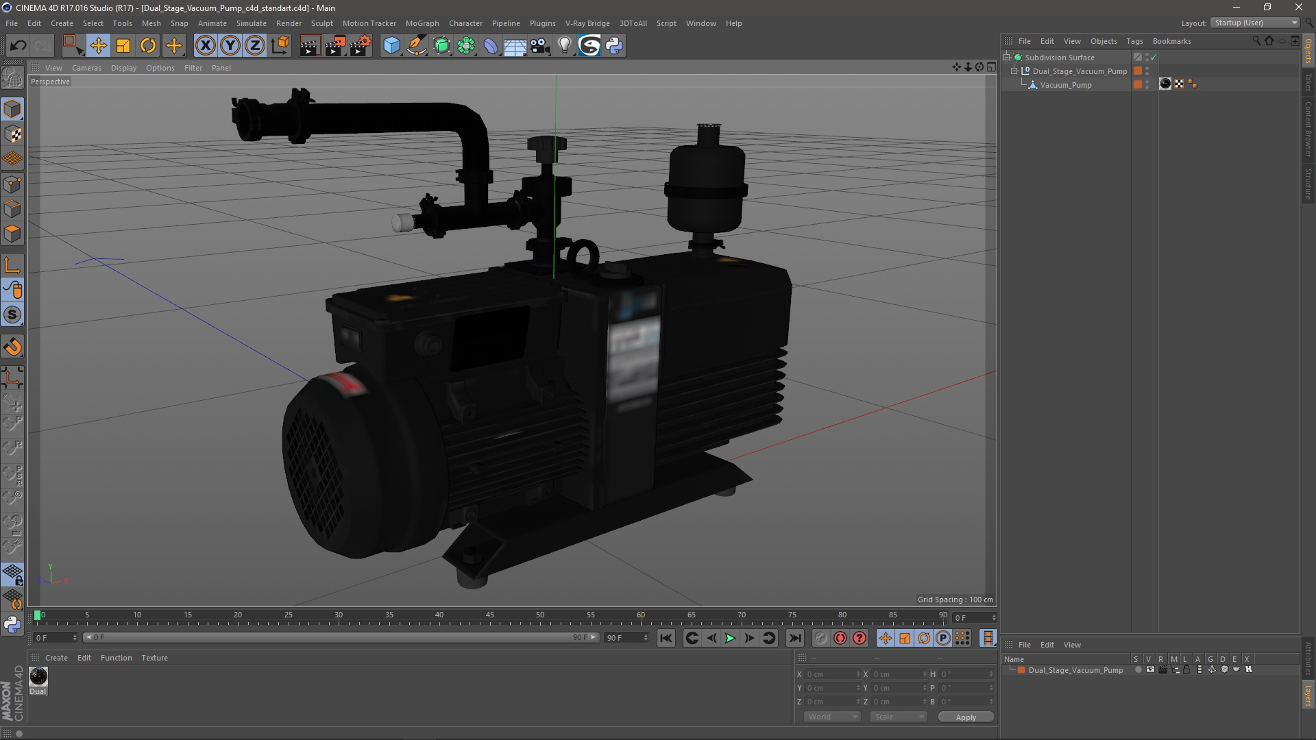 Dual Stage Vacuum Pump 3D