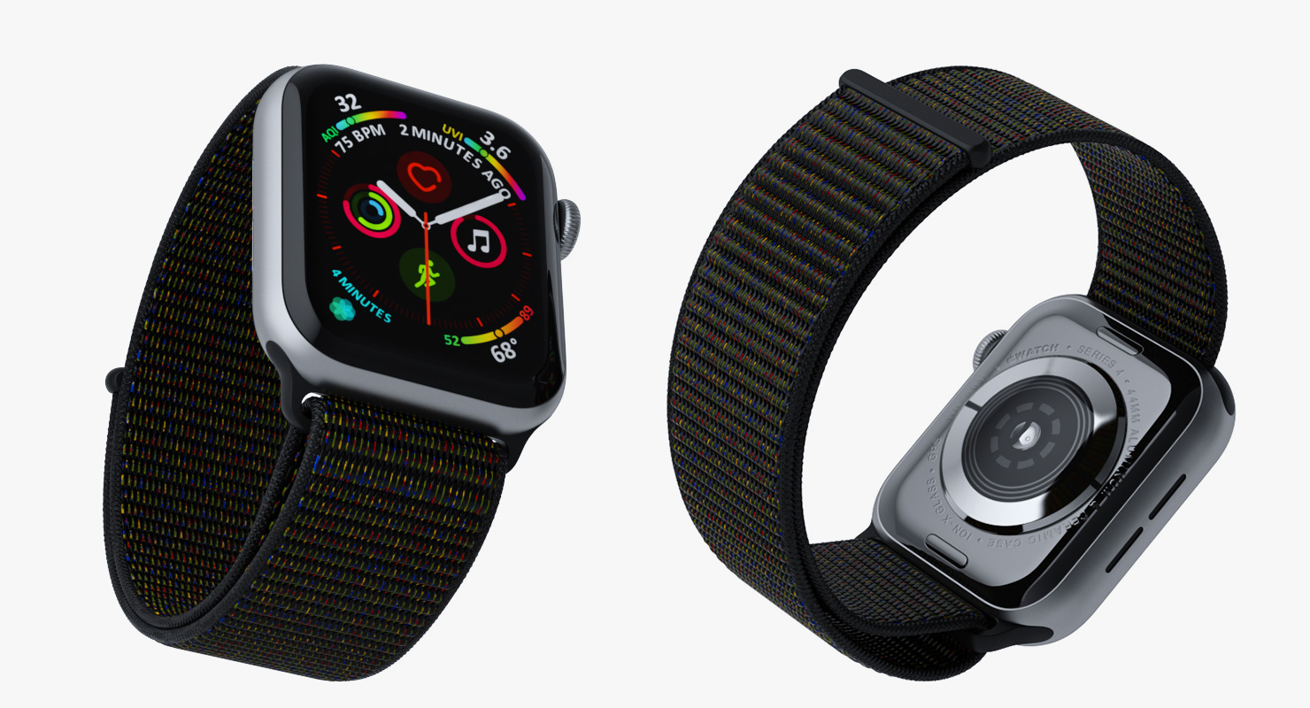 Apple Watch with Seashell Sport Loop Black 3D