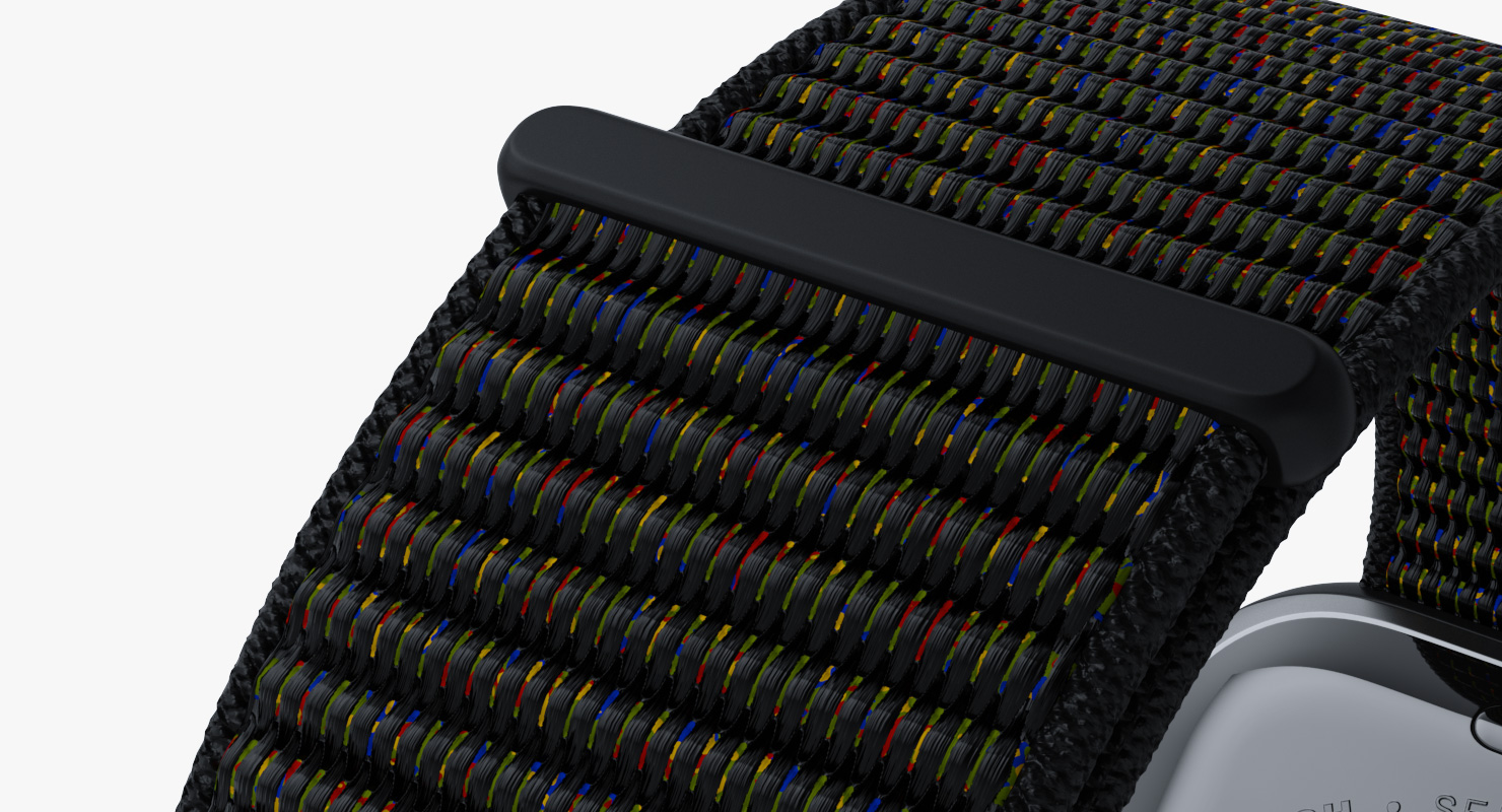 Apple Watch with Seashell Sport Loop Black 3D