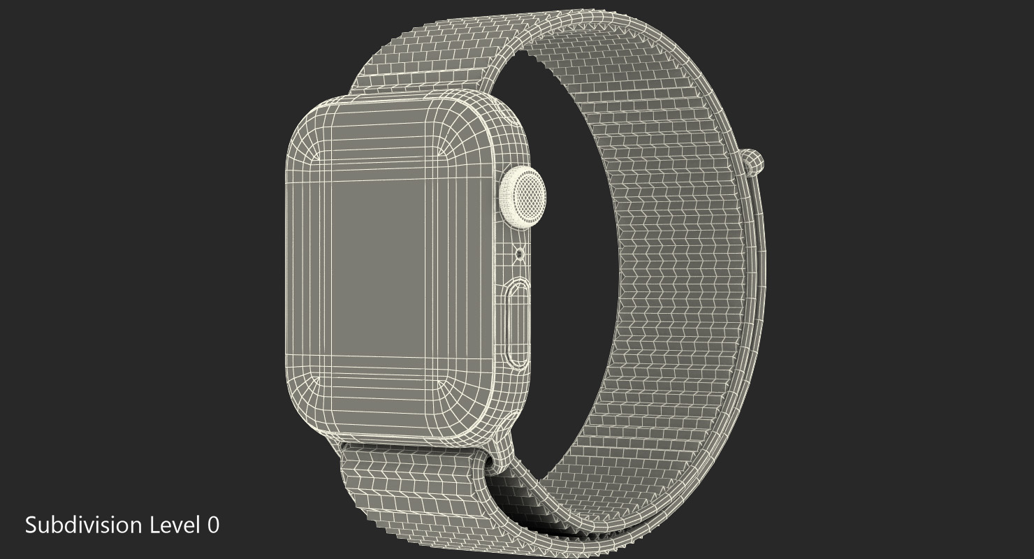 Apple Watch with Seashell Sport Loop Black 3D