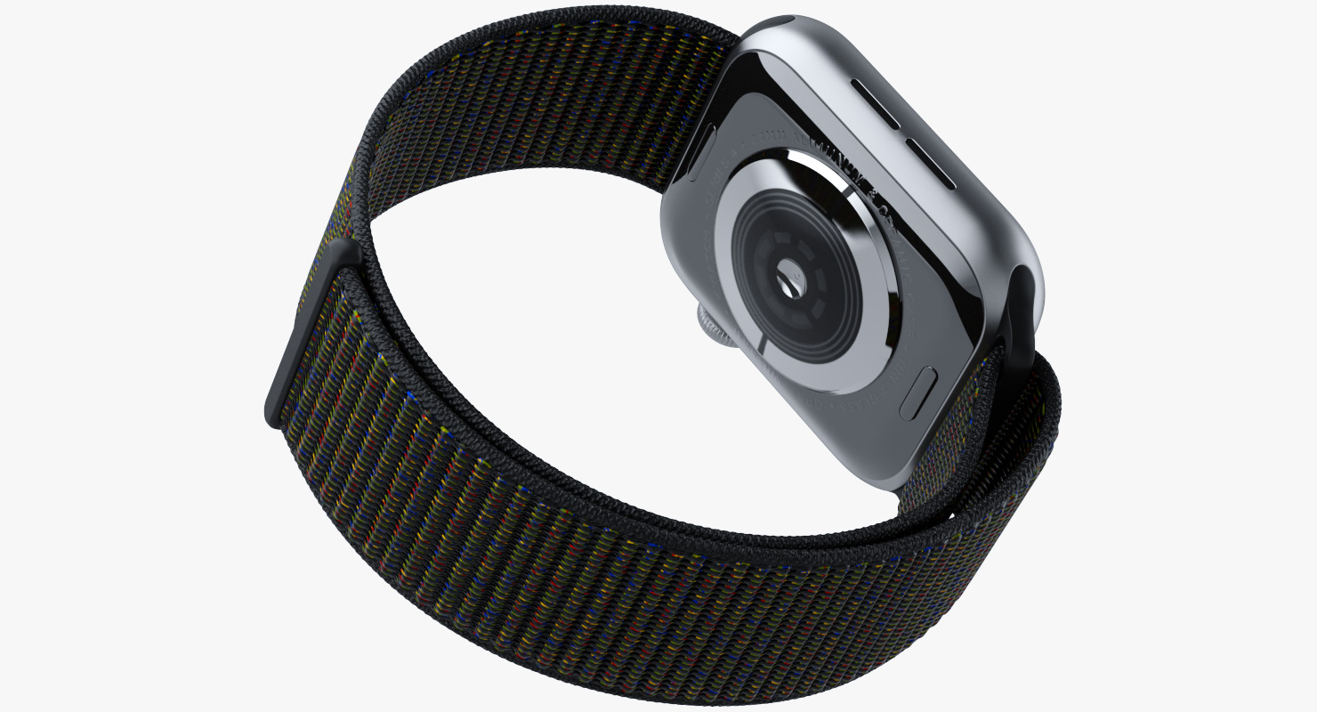 Apple Watch with Seashell Sport Loop Black 3D