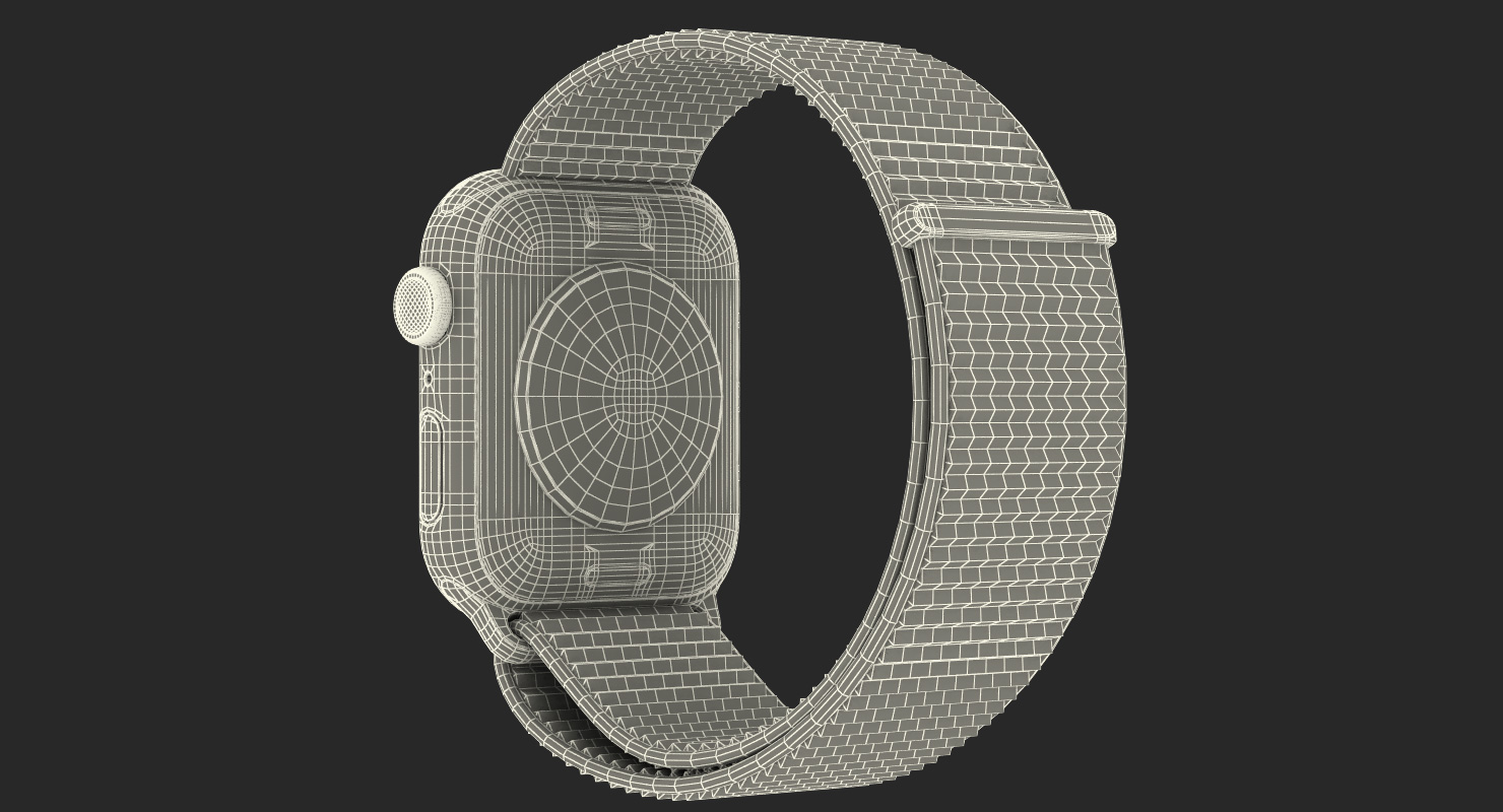 Apple Watch with Seashell Sport Loop Black 3D