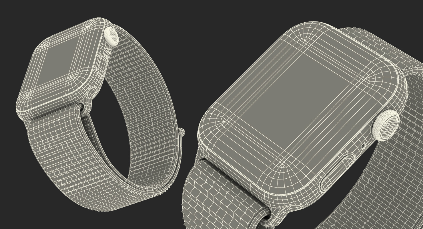 Apple Watch with Seashell Sport Loop Black 3D