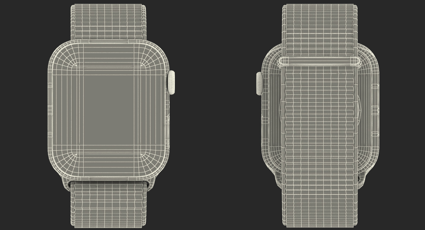 Apple Watch with Seashell Sport Loop Black 3D