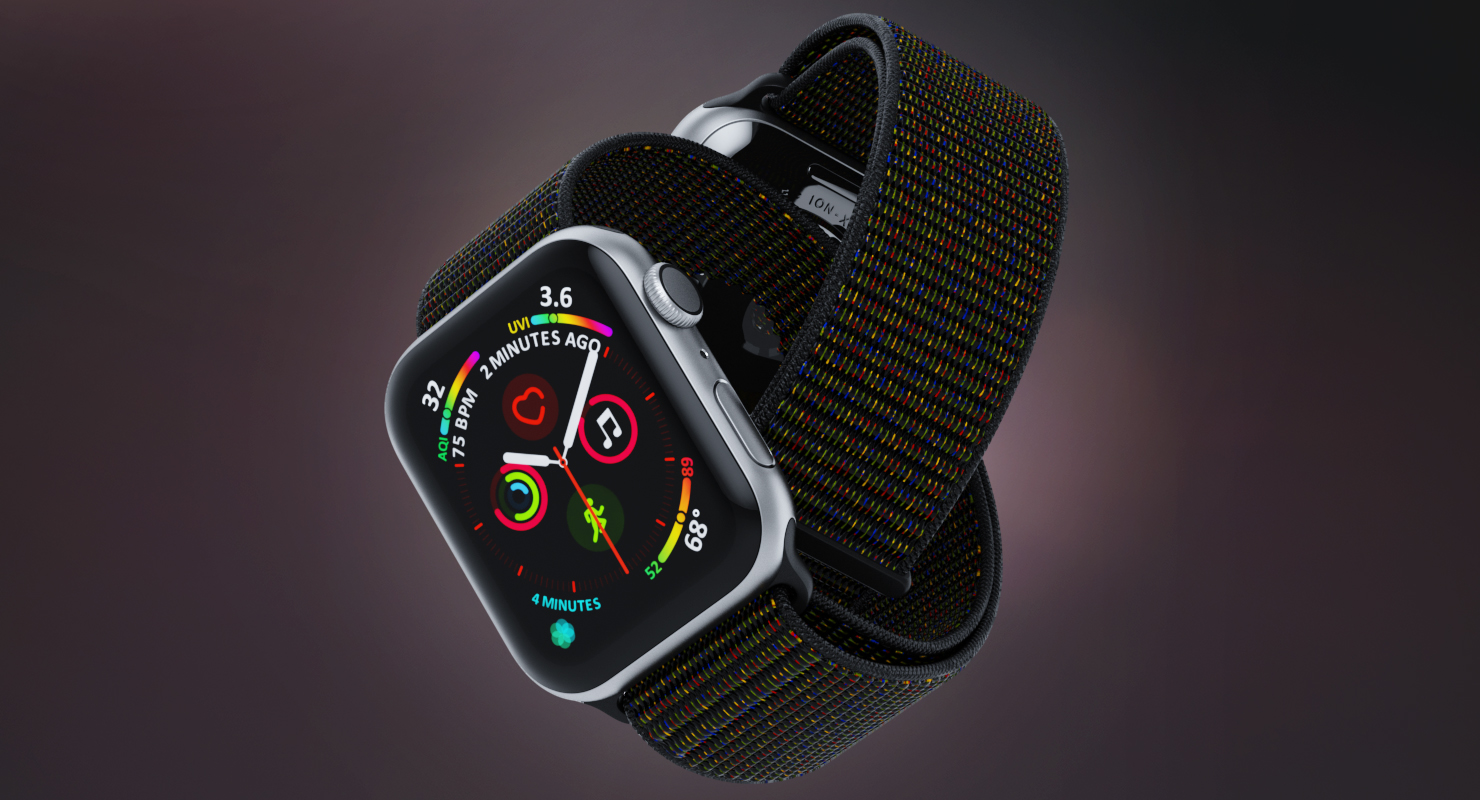 Apple Watch with Seashell Sport Loop Black 3D