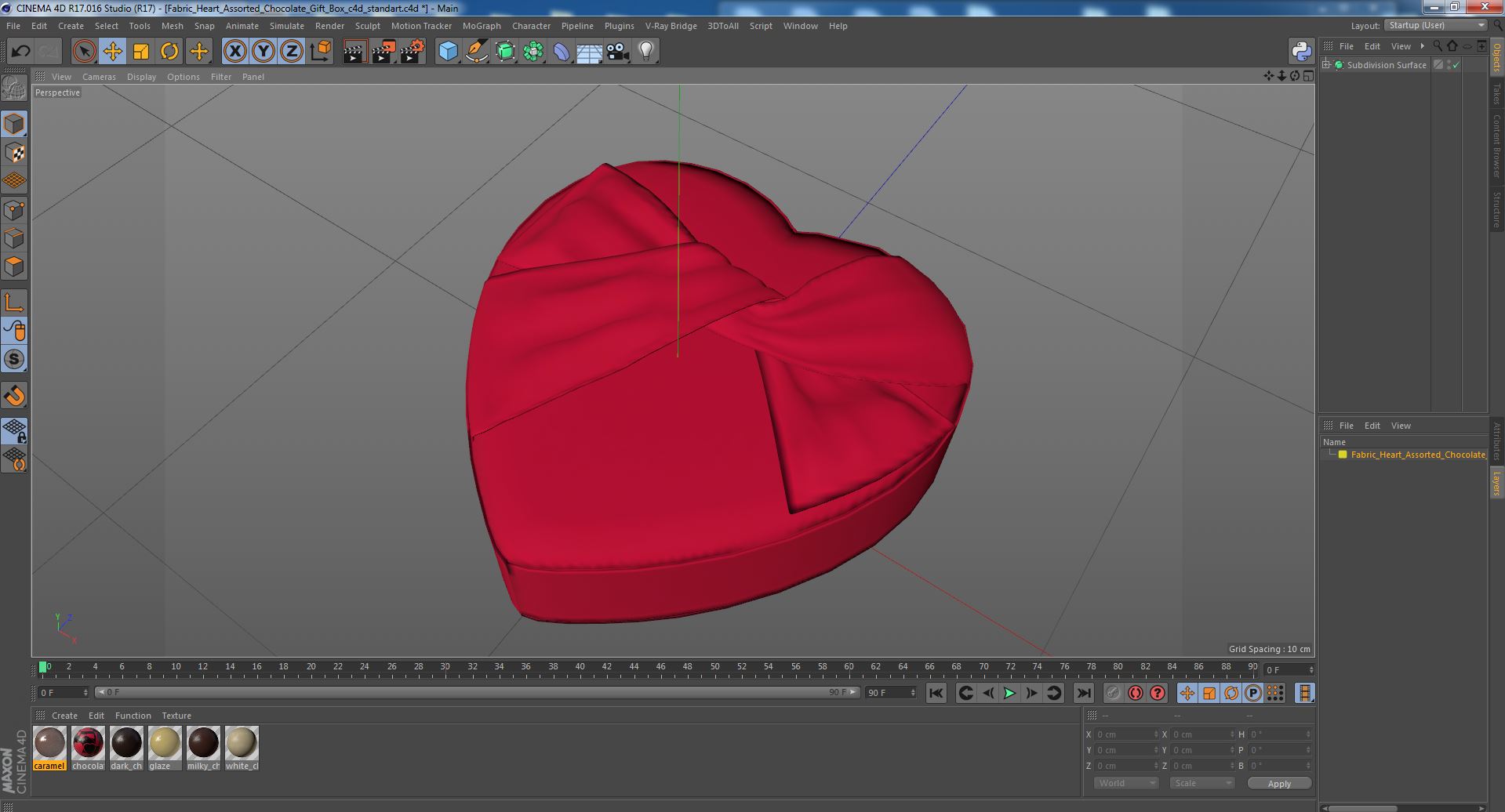 3D model Fabric Heart Assorted Chocolate Gift Box