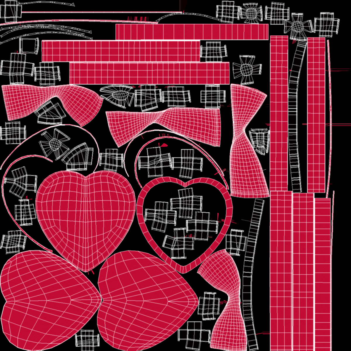 3D model Fabric Heart Assorted Chocolate Gift Box