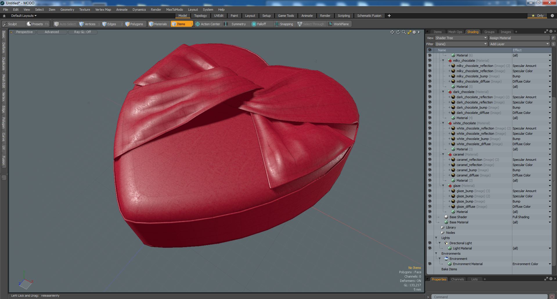 3D model Fabric Heart Assorted Chocolate Gift Box