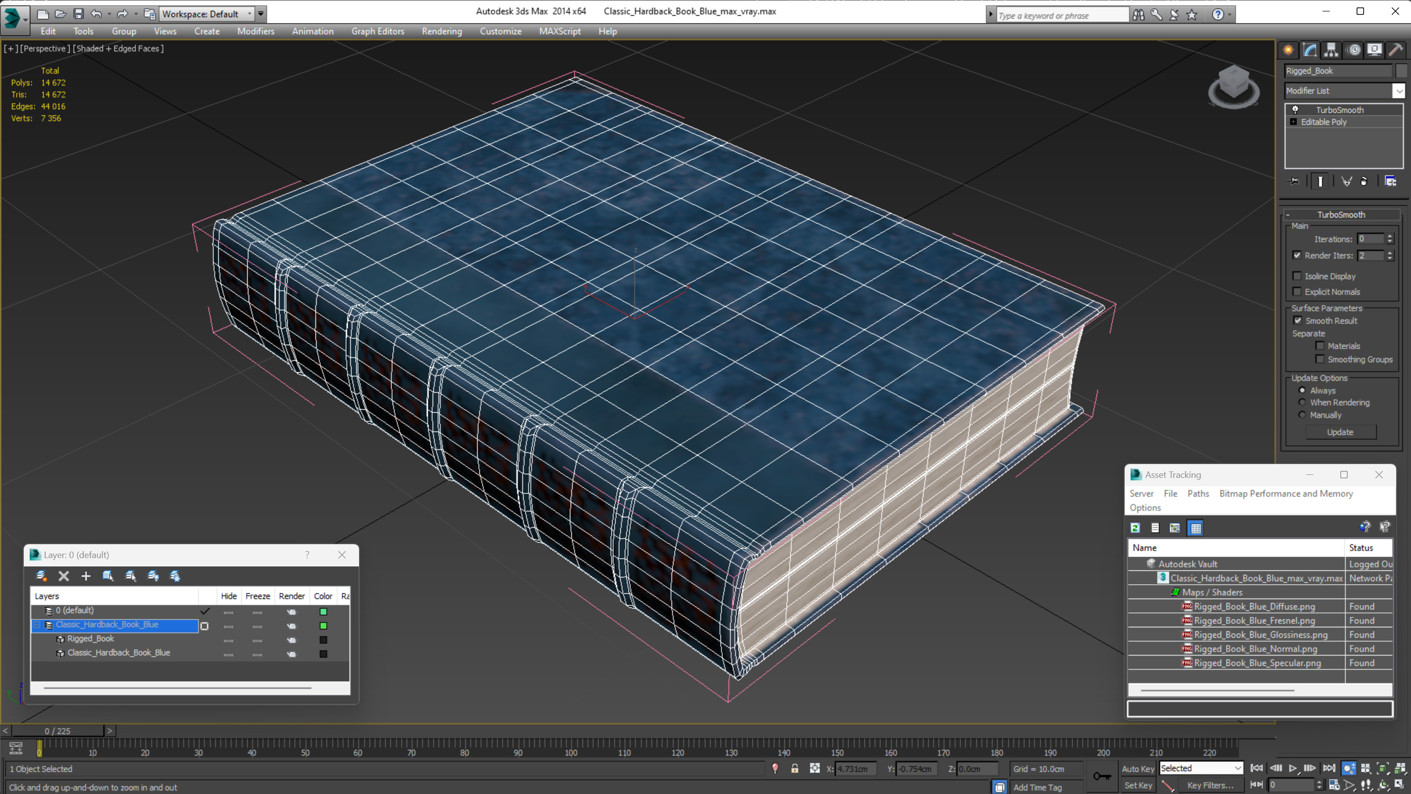 3D Classic Hardback Book Blue