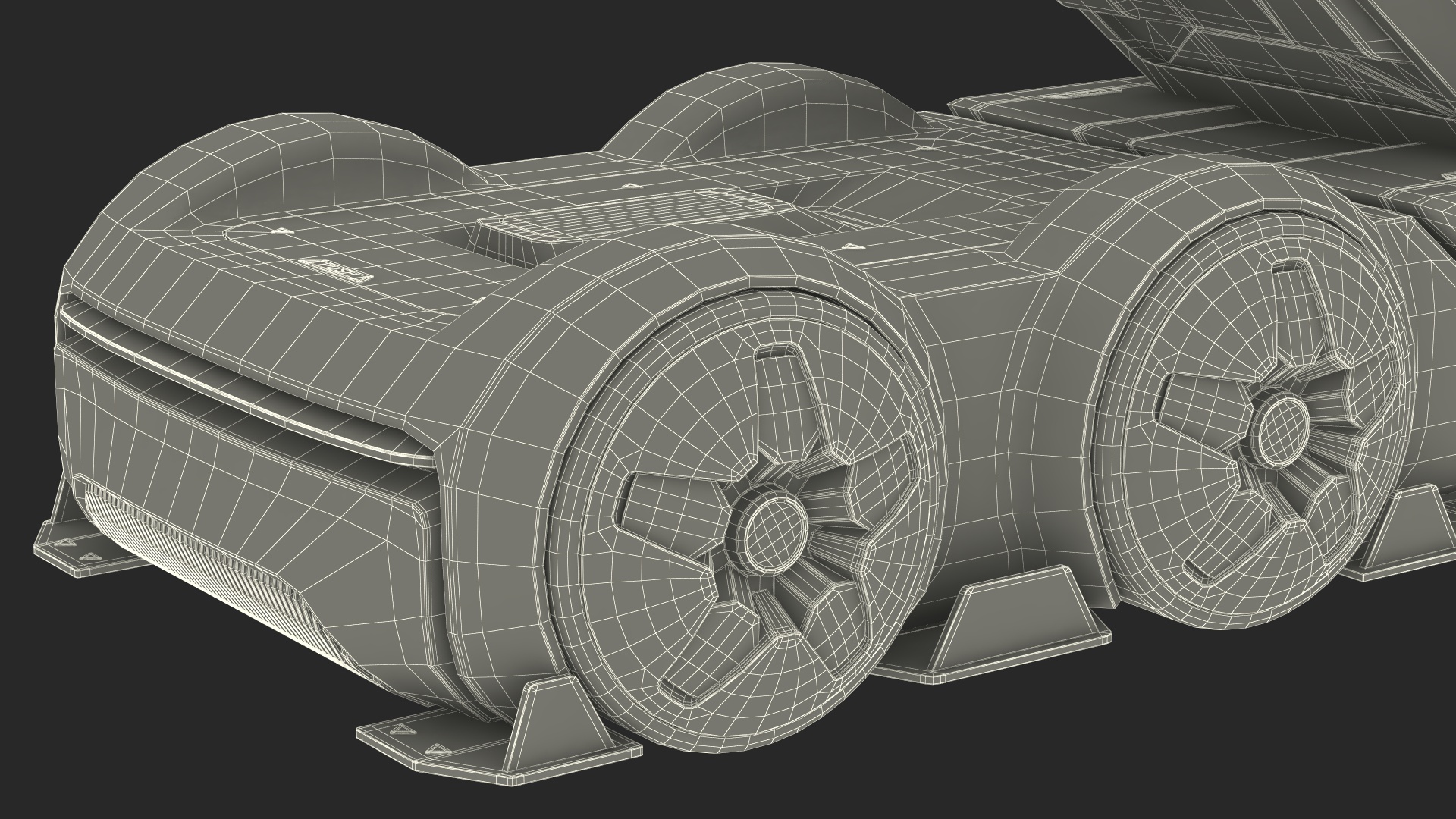 3D Futuristic Hi-Tech Truck White Rigged for Cinema 4D