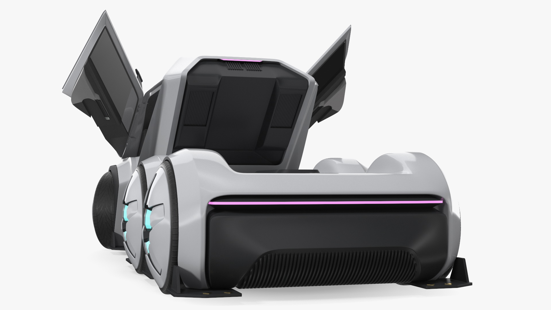 3D Futuristic Hi-Tech Truck White Rigged for Cinema 4D