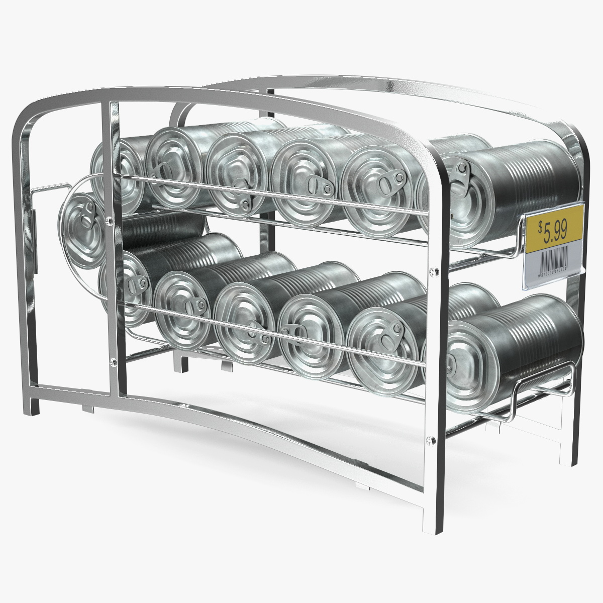 Tin Can Dispenser with Tin Cans and Price Label, view 12