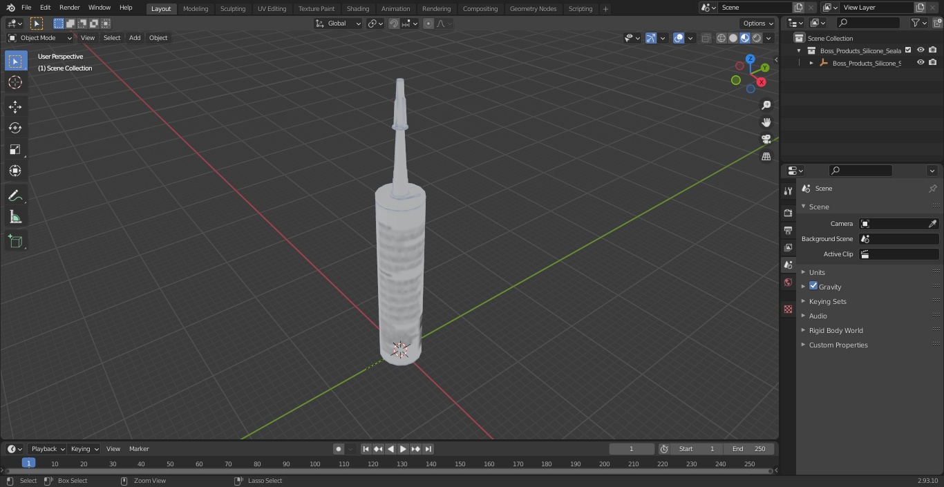 3D model Boss Products Silicone Sealant Tube