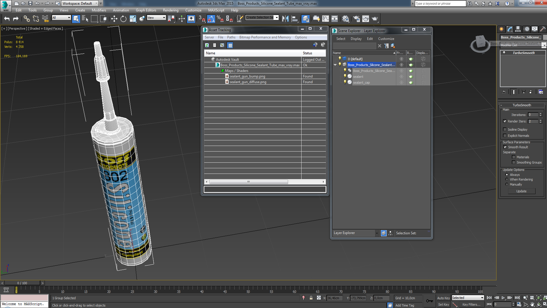 3D model Boss Products Silicone Sealant Tube