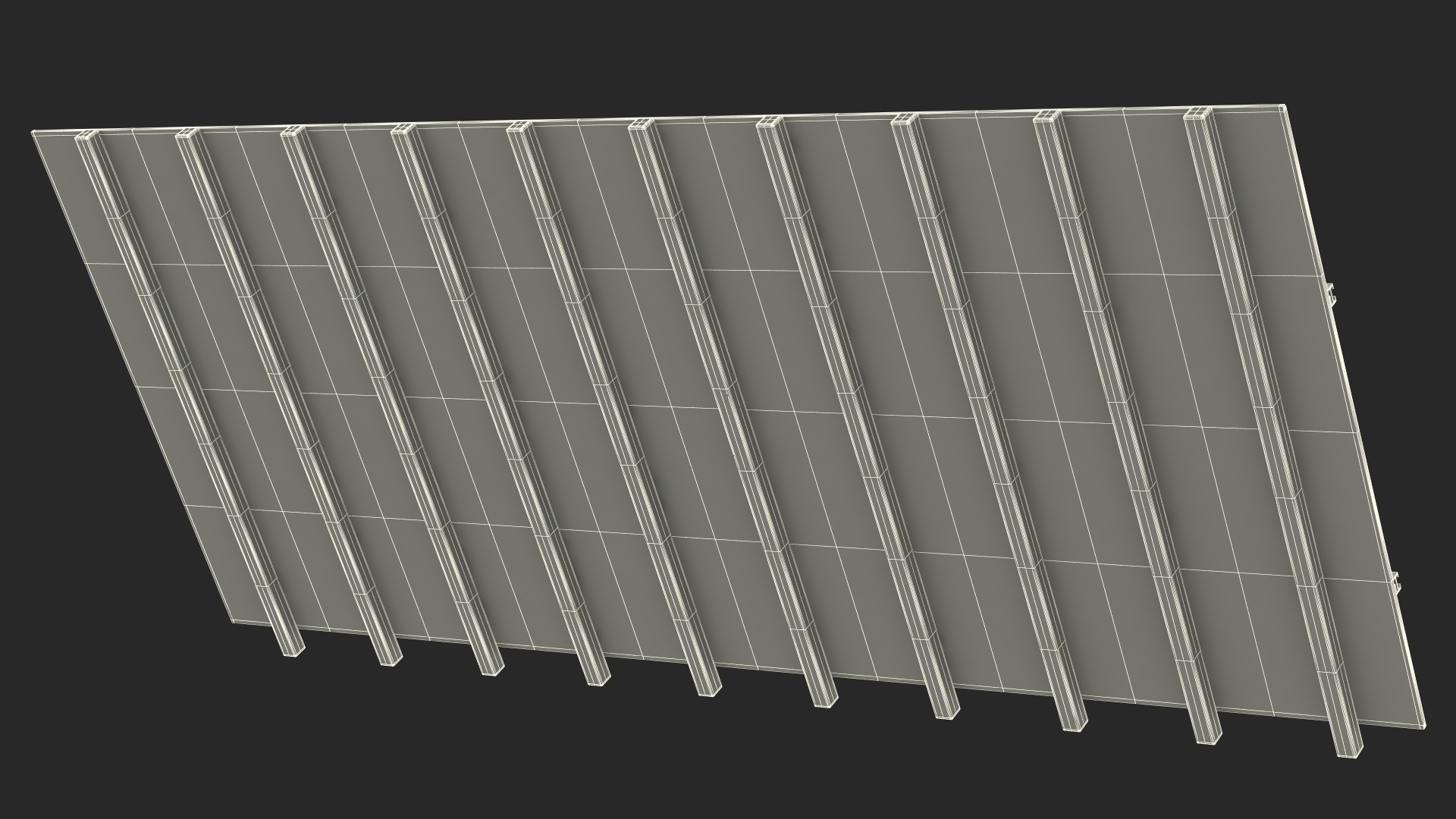 3D Onduline Roofing with Solar Panel model