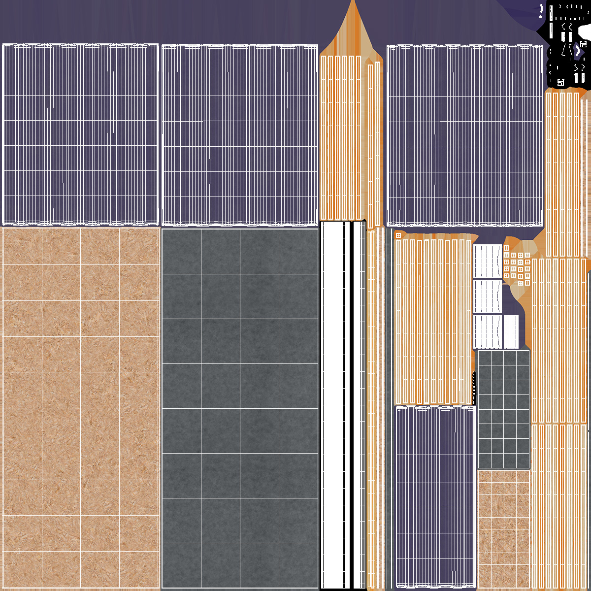 3D Onduline Roofing with Solar Panel model