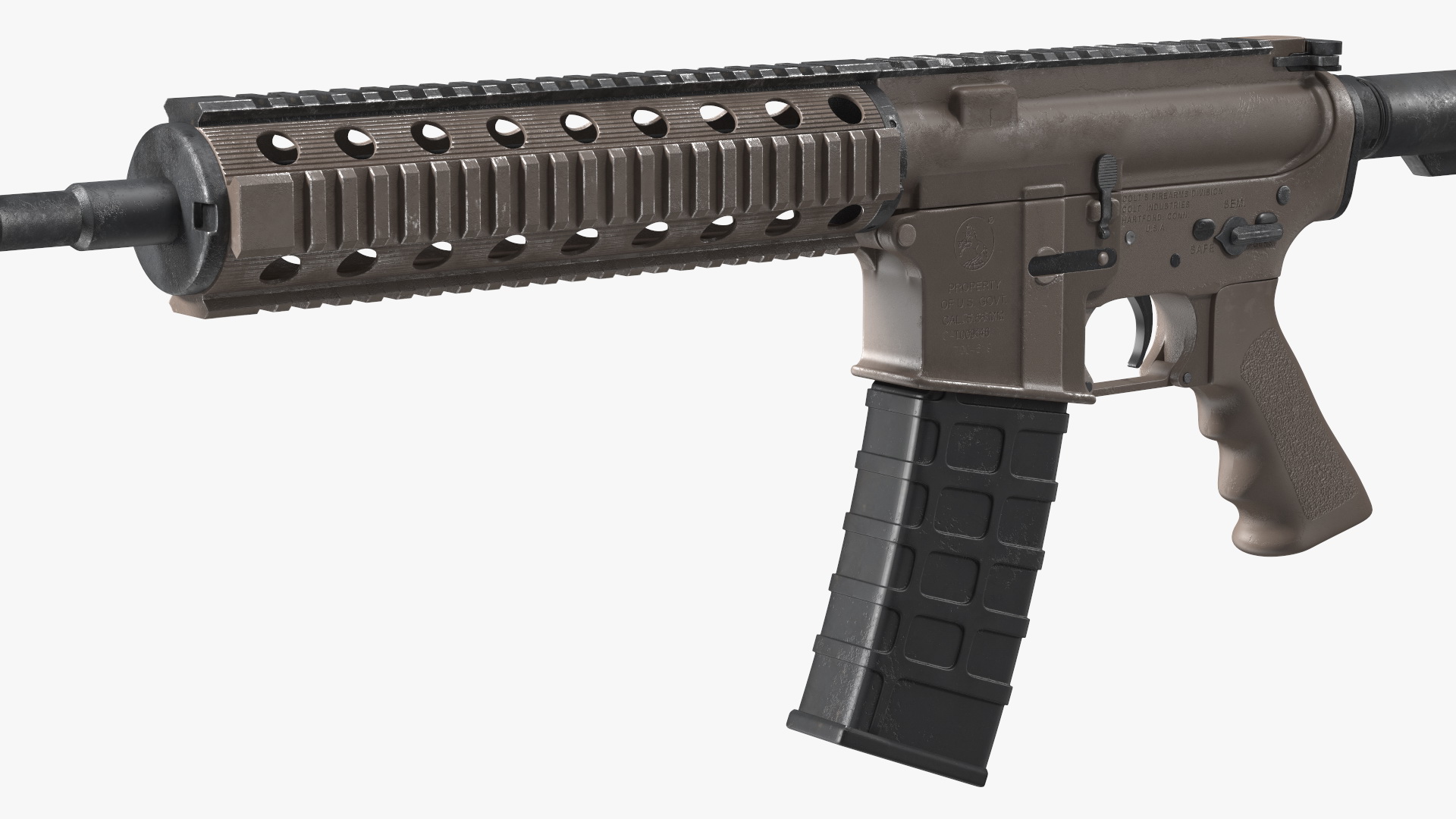 3D model AR-15 Automatic Rifle Desert Camoufleged