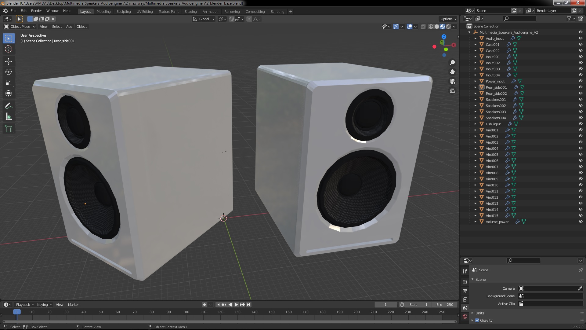 Multimedia Speakers Audioengine A2 3D model