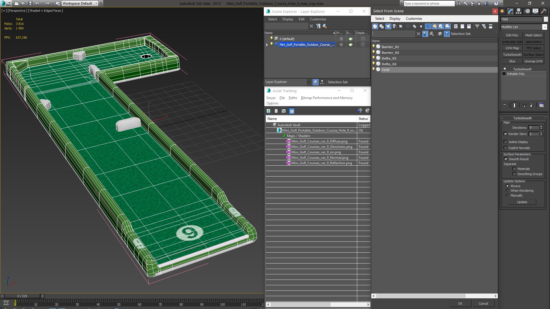 3D model Mini Golf Portable Outdoor Course Hole 9