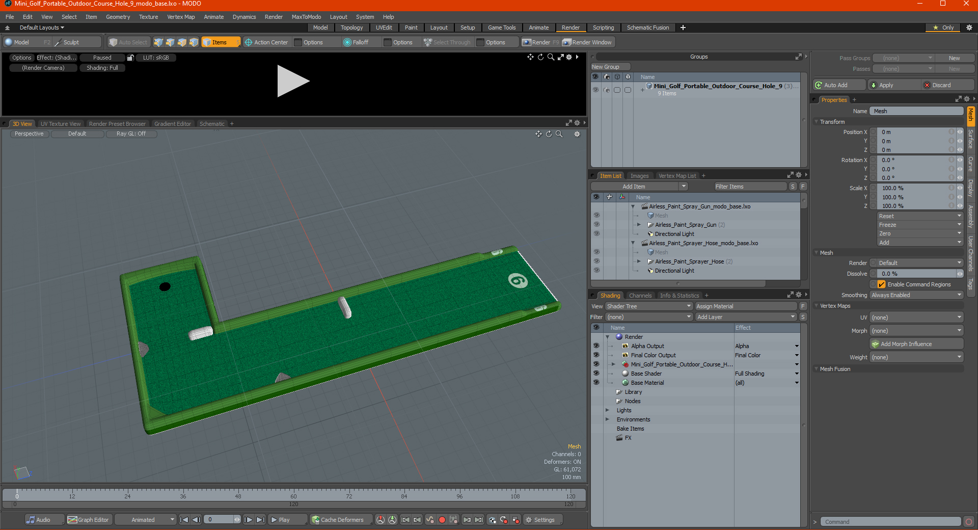 3D model Mini Golf Portable Outdoor Course Hole 9