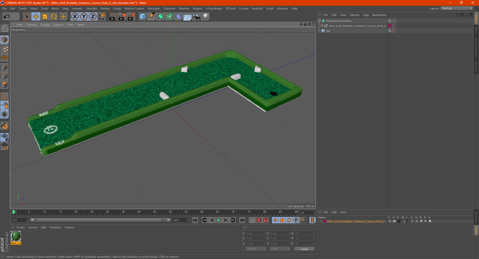 3D model Mini Golf Portable Outdoor Course Hole 9