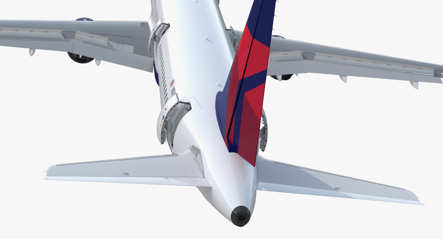 3D model Airbus A321 with Interior and Cockpit Delta Air Lines Rigged