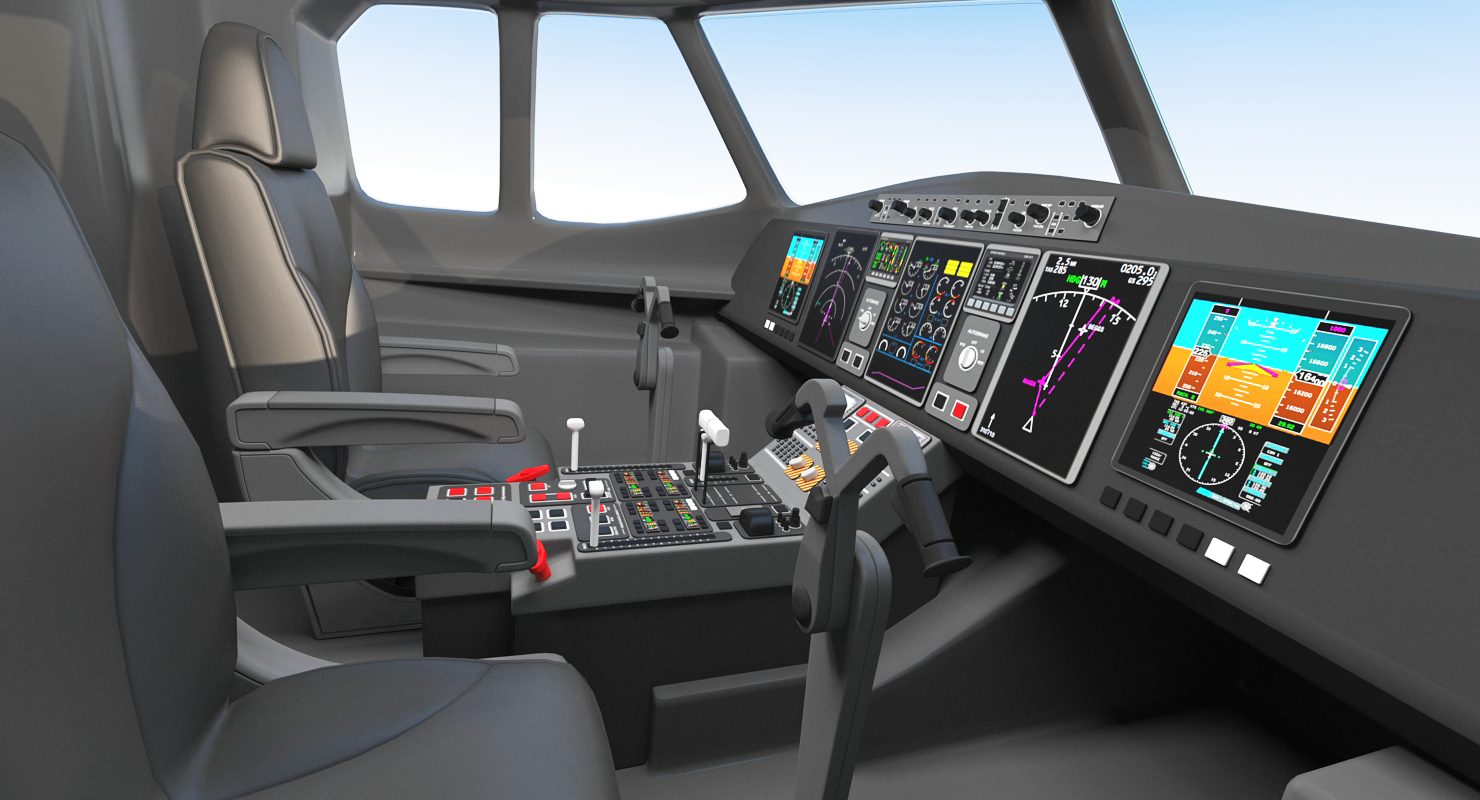 3D model Airbus A321 with Interior and Cockpit Delta Air Lines Rigged