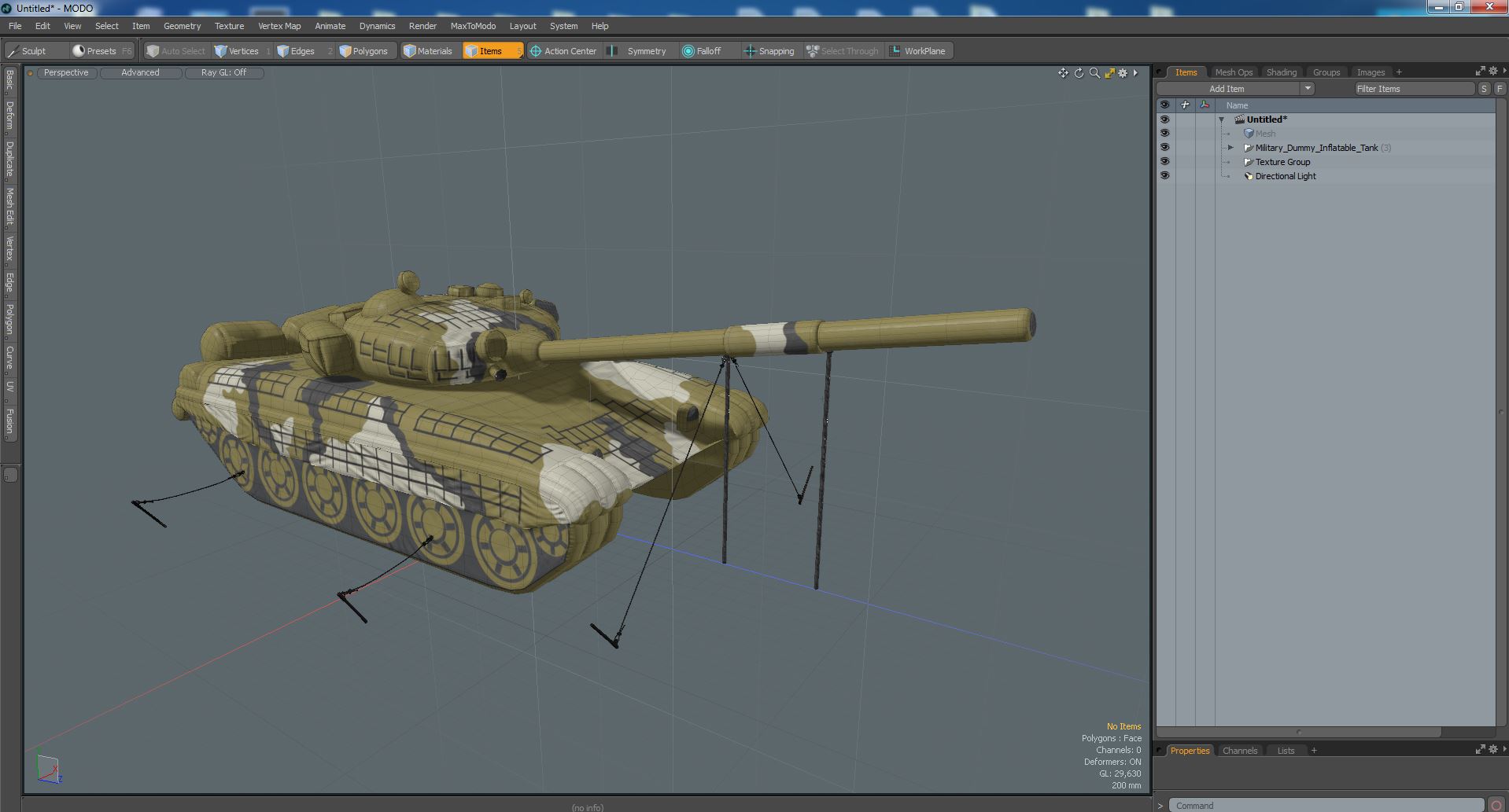3D model Military Dummy Inflatable Tank