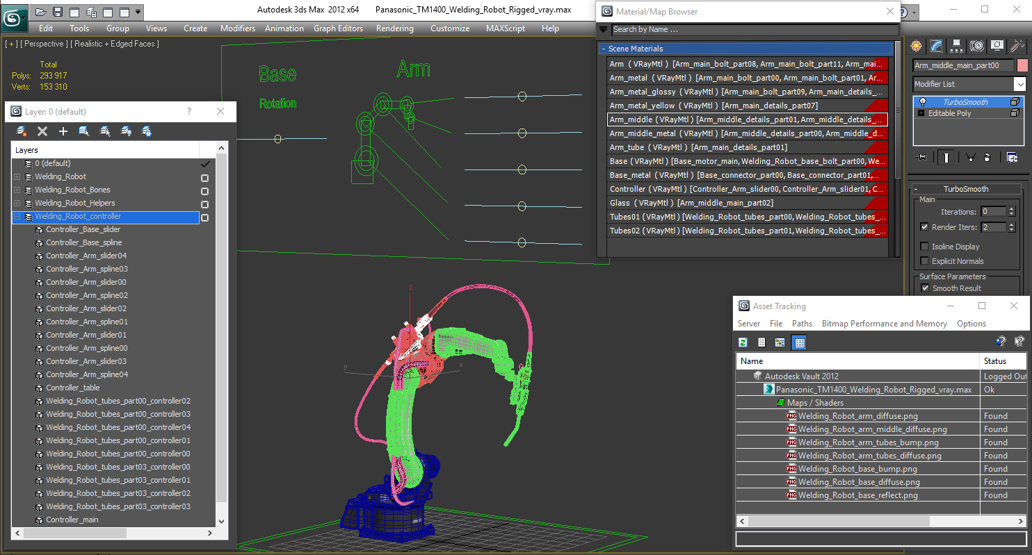 Panasonic TM1400 Welding Robot Rigged 3D