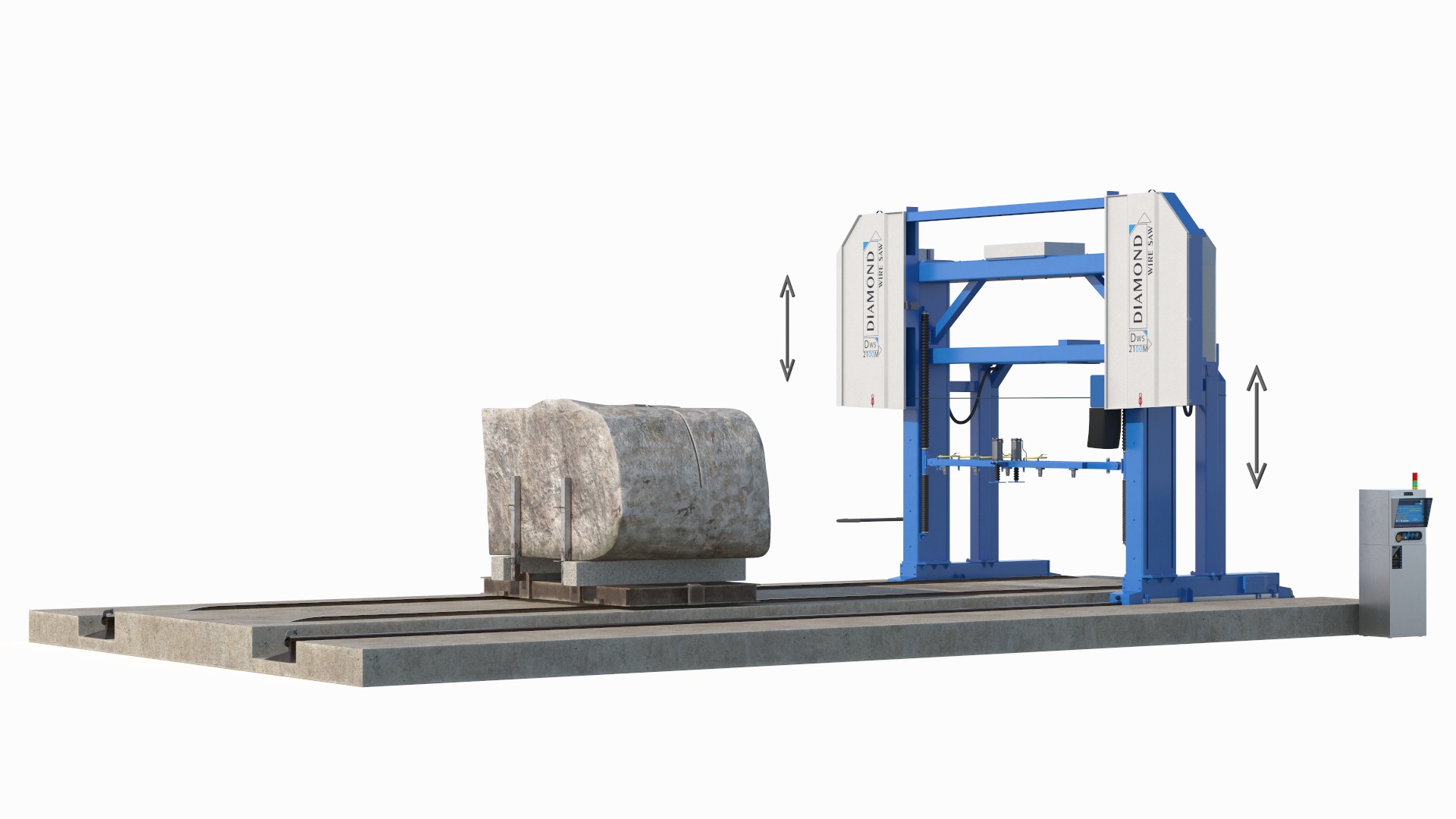 3D Diamond Wire Saw Rigged model