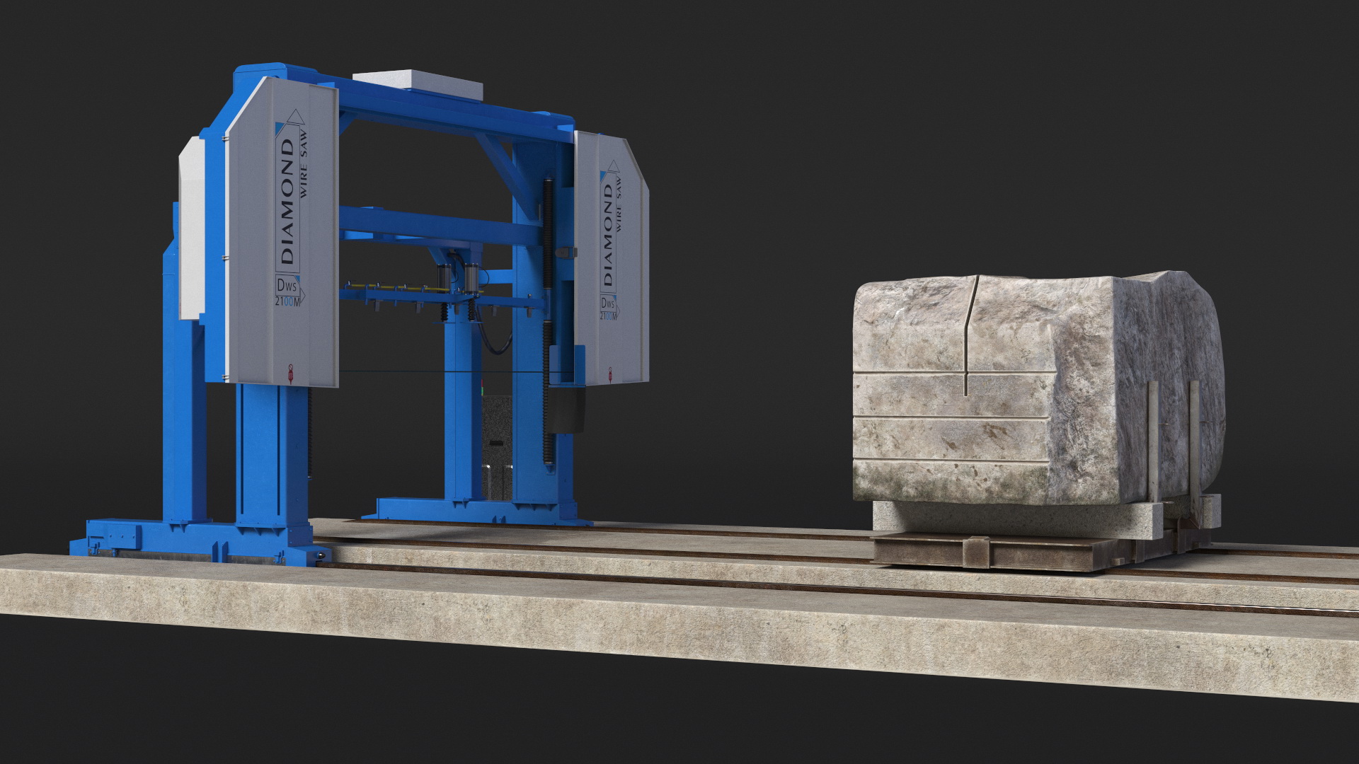 3D Diamond Wire Saw Rigged model