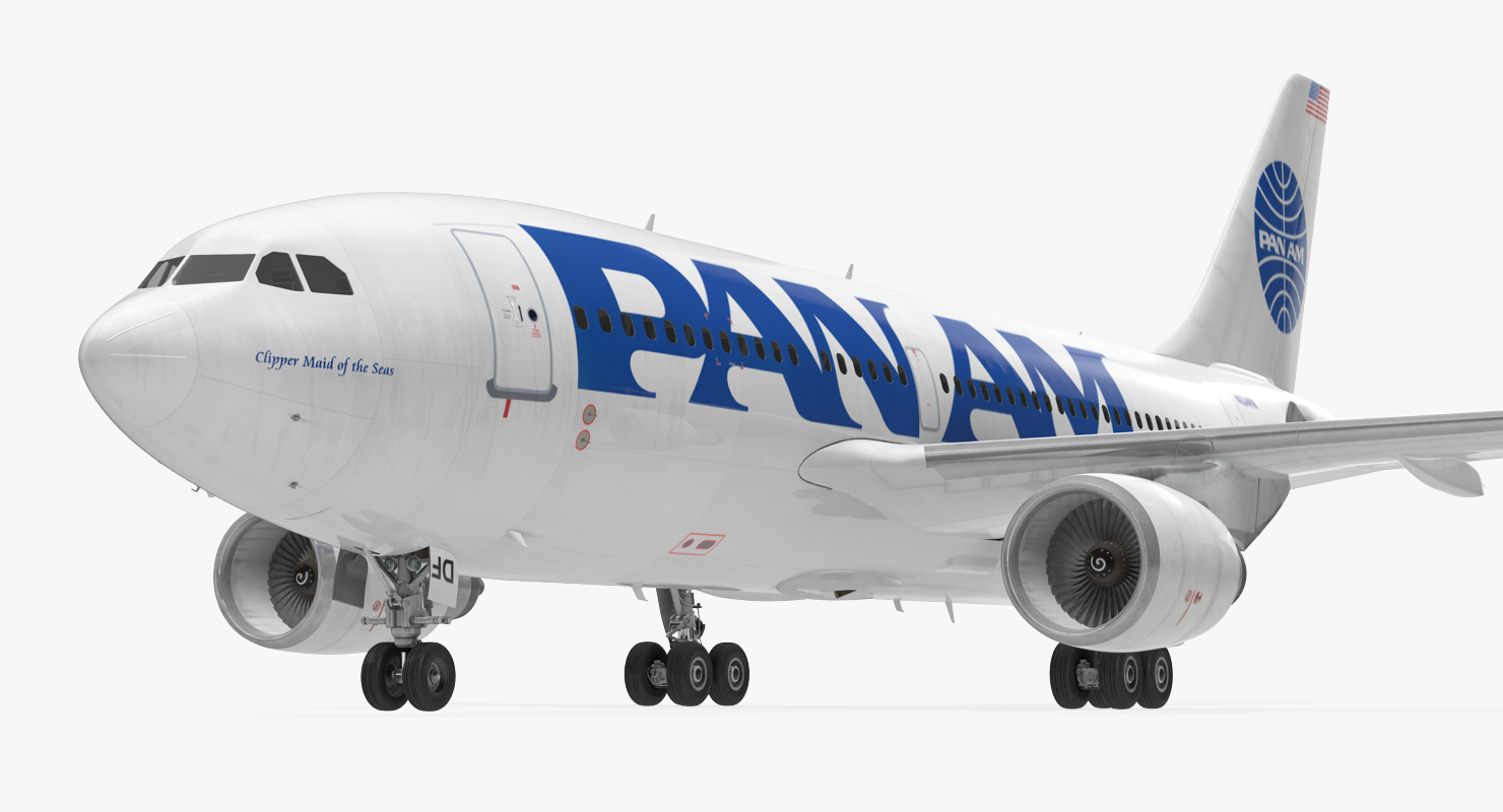 3D model Airbus A310 300 Pan American Rigged