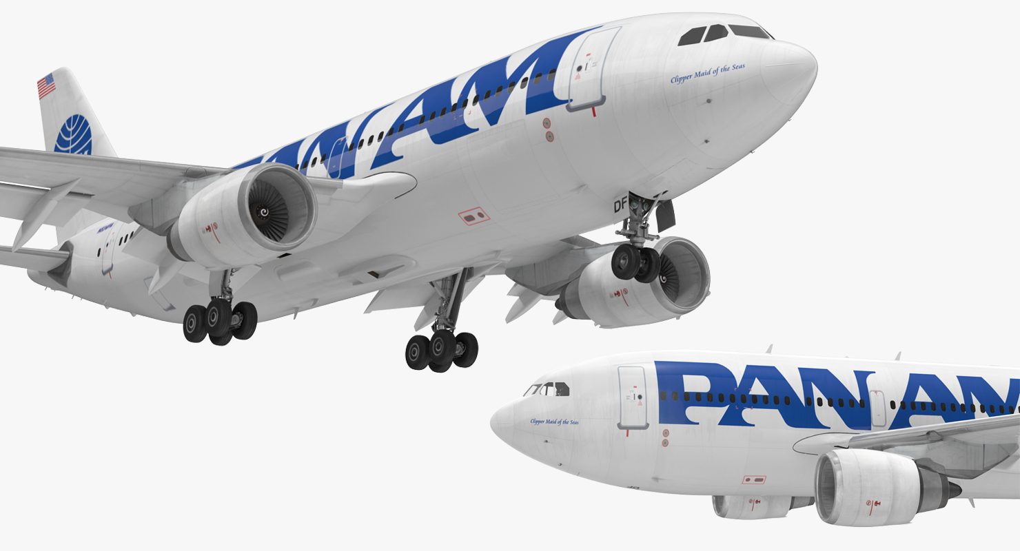 3D model Airbus A310 300 Pan American Rigged
