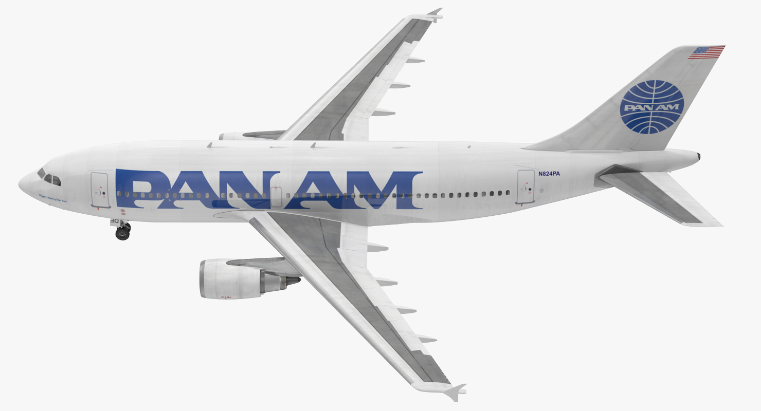 3D model Airbus A310 300 Pan American Rigged