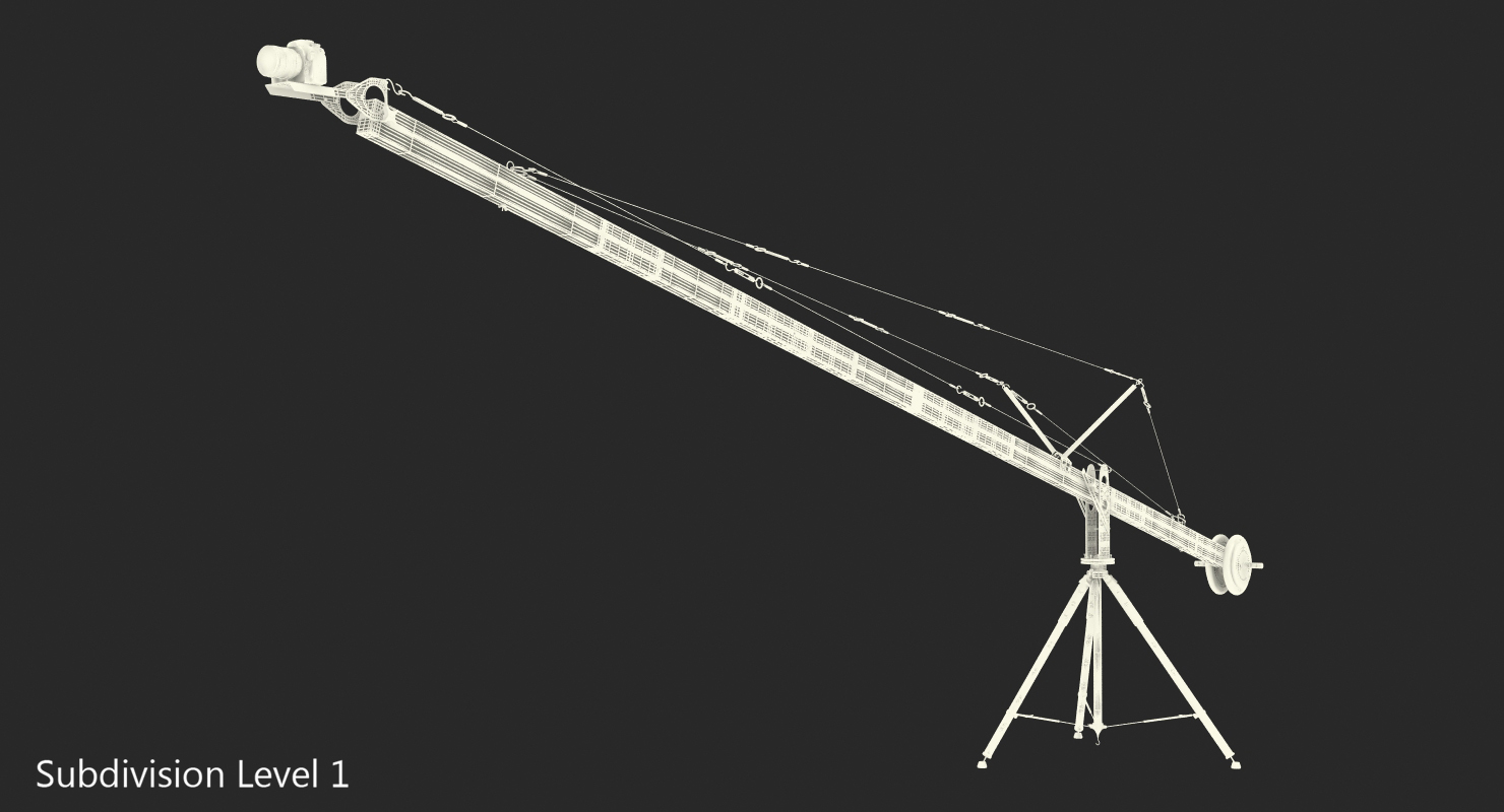 3D model Camera Crane with Nikon D500 Rigged