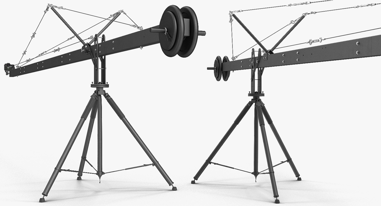 3D model Camera Crane with Nikon D500 Rigged
