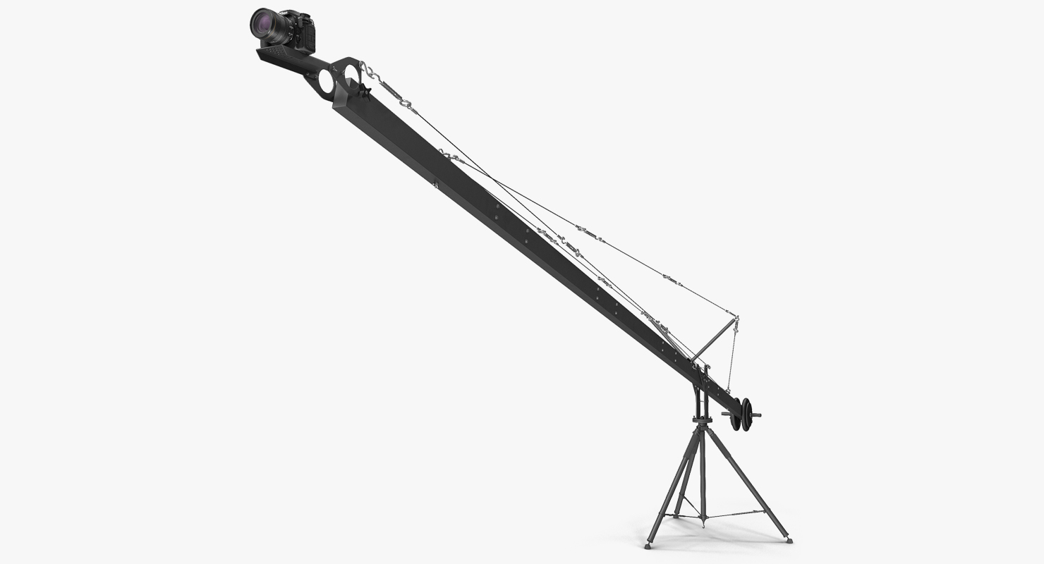 3D model Camera Crane with Nikon D500 Rigged