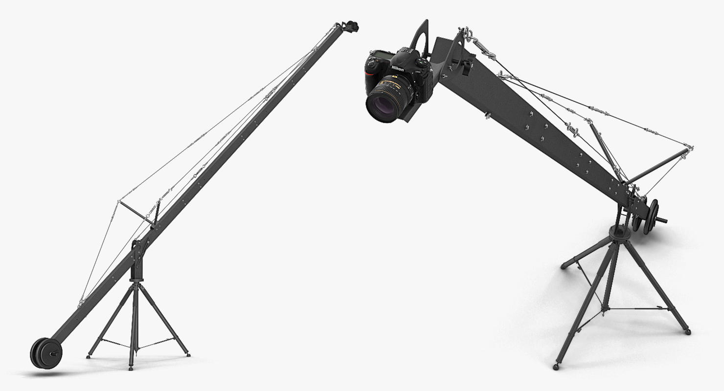 3D model Camera Crane with Nikon D500 Rigged