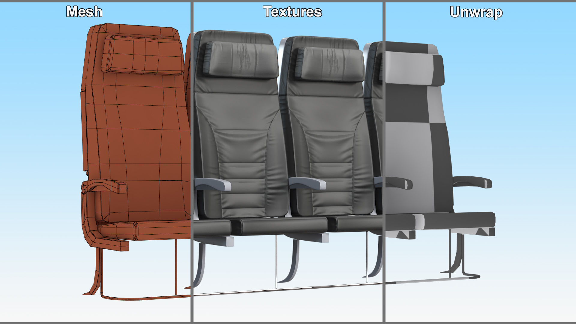 3D Passenger Seat Chairs
