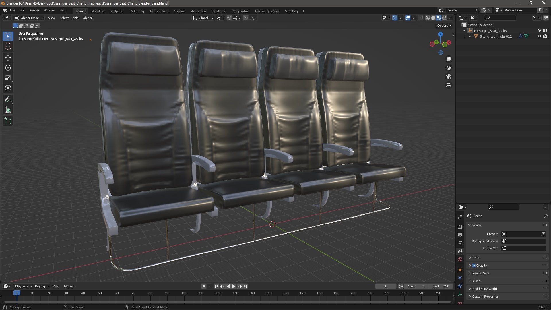 3D Passenger Seat Chairs